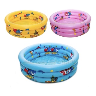 Piscina inflavel infantil 60 cm 3 anéis para bêbê brincar de bolinhas piscina inflável para praia e jardim otima para o calor (1)