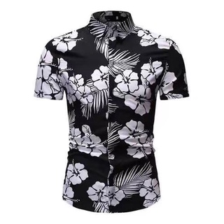 Camisa flor Masculina Floral Estampada Florida manga curta Top
