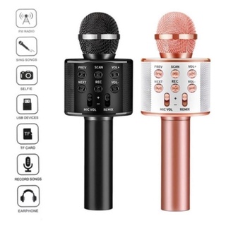 Microfone Karaoke Bluetooth 2 Alto-falantes Usb Grava Muda Voz