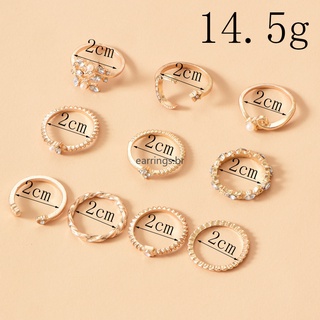 10 Pcs/Set Crystal Gold Rings Set for Women Jewelry Gifts (2)
