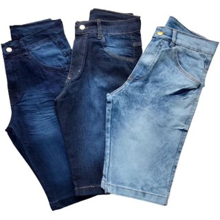 kit/3 Bermudas Jeans Masculina Lycra Elastano (1)