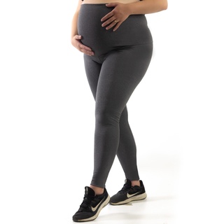 Calca Legging Gestante Fitness Gravida Maternidade Conforto Mescla Cintura Alta