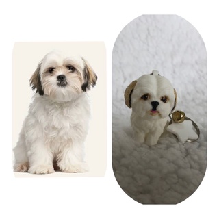 Chaveiro Pet Cachorro ShihTzu ou lhasa Boneco Decoração Enfeite Miniatura Estatueta Dog