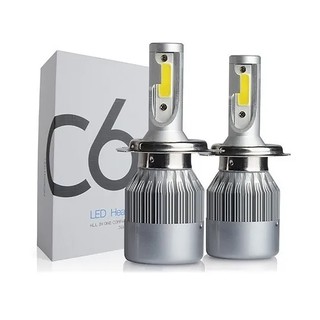 Par de Lâmpada LED C6 de 6000K para Farol de Carro / Luz LED H1 H3 H4 H7 H11 H13 H27 HB03 HB04 (1)