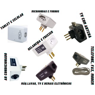 Protetores de Raios e Instabilidades Elétricas, contra: Surtos, Sobrecargas, Descargas Elétricas, Escolha o tipo de aparelho a ser protegido abaixo