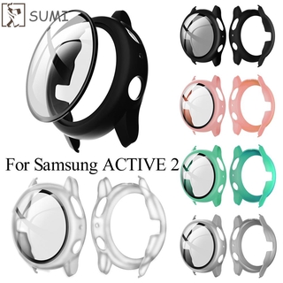 Hard PC Case Cover With Tempered Glass Film Screen Protector For Samsung Galaxy Watch Active 2 40mm 44mm