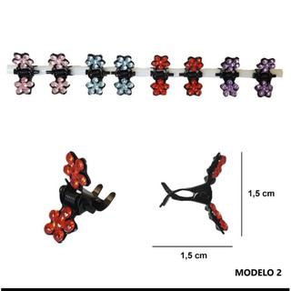 Mini piranhas de metal e strass- 5 pares de pirainhas (10unidades )