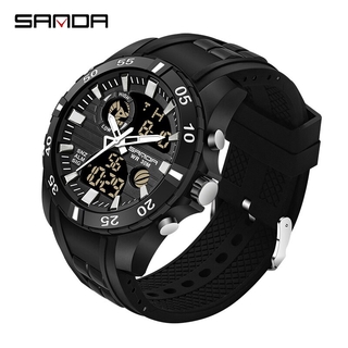 SANDA Men's Watches Black Sports Watch LED Digital 3ATM Waterproof Military Watches S Shock Male Clock 791