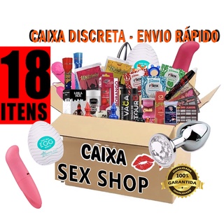 Caixa Sex Shop com 18 produtos Vibrador Ponto G EGG PLUG SEXY SHOP