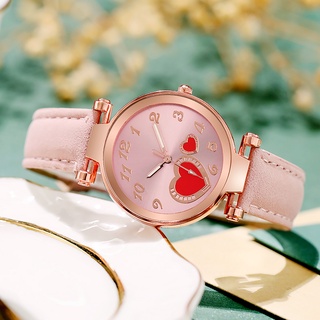 Mulheres Amor Coração Números Arábicos Relógios De Luxo Senhoras De Couro Relógio De Pulso De Quartzo Relogio Feminino