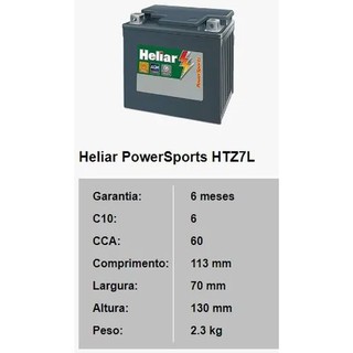 Bateria Heliar Htz7 6ah Cbx250 Twister Cb 300 Lander 250 (3)