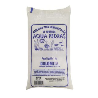 Substrato Para Aquarios Dolomita branco 1kg n-0 aquarios alcalinos e decoração