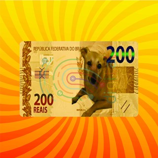 Adesivo Para Cartão de Crédito E Debito Skin Película Nota 200 Cachorro Caramelo
