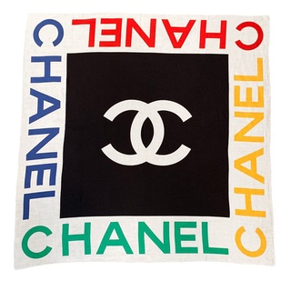 Lenço Bandana Chanel Logo Colorido Streetwear Hype 55x55cm