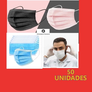 Caixa De Máscara preto /azul/branco/rosa 50 Unidades