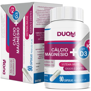 Cálcio magnésio + Vitamina D3 Vit K2 Duom 90 Cápsulas Duom @