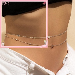 Pink1 Novo Presente Cintos Ligação Da Cintura Colares Accesspries Corpo Jóias Para As Mulheres Na Moda Dupla Camada Lantejoulas Cadeia Barriga