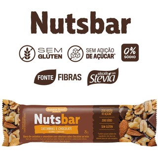 Barras de Castanhas e Chocolate Nutsbar | 1 Unidade de 25g