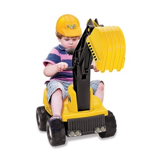 Trator Andador Escavadeira Max com Capacete Infantil Brinquedo para crianças Acima de 2 anos