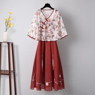 Hanfu Cheongsam Vestido Feminino Tradicional Chinês Peça Única/Traje/De Alça Duas Peças Plus Size Para Mulheres (2)