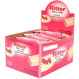 Barra de cereal morango com chocolate branco 24 und - Ritter