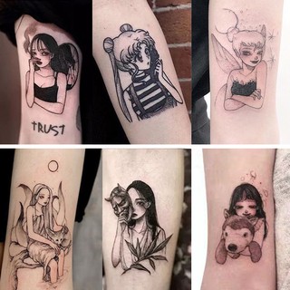 Kit 5 Tatuagens Temporárias Fake Indie Salor Moon Anime Disney Tatuagem Tattoo
