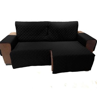 Protetor de sofá 2,00 2 modulos retrátil e reclinável - Preto
