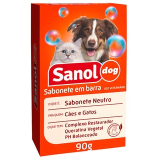 Sabonete Sanol Dog Neutro para Cachorro Cães e Gatos 90g