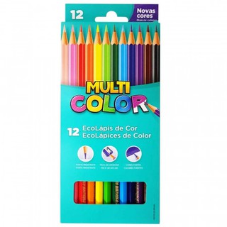 Lapis de cor 12 cores multicolor/ escolar