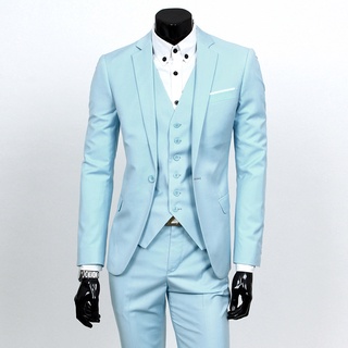 Conjunto de terno para homens de três peças de negócios terno profissional terno slim padrinho noivo vestido de casamento outono (5)