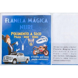 Flanela Magica 14x14cm para Limpar Joias de Prata.