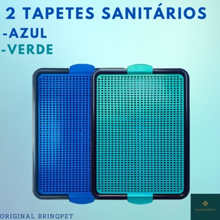 Kit Sanitário Canino Tapete Higiênico Para Cães Dog pipi verde e azul