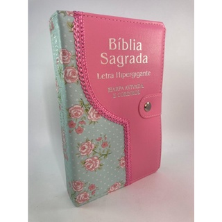Bíblia Com Harpa Letra Hiper Gigante Rc Botão V/floral (1)