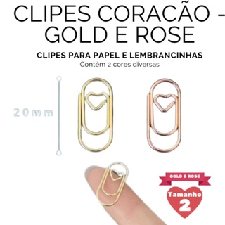 Clipes mini 20mm Clip coração Dourado(ouro) Rosé gold velho para fichário acessórios de escritório, papel patchwork