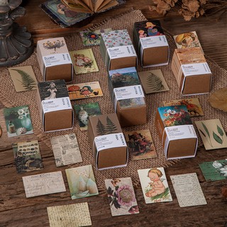 Journamm 200 Padrões Retro Livro Planta Vintage Cartões De Cartões Kraft Para Deco Papelaria Cartões Lomo Papelaria Notepad Post @ - @ Is Notas