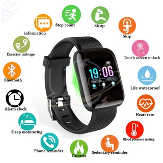 Smartwatch 116plus Com monitor De Pressão Sanguínea , Frequência Cardíaca