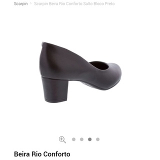 Scarpin Beira Rio Conforto Salto Bloco Preto + BRINDE. (2)