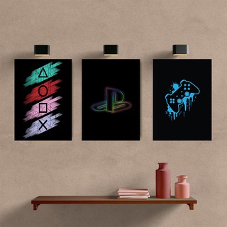 game kit placas decorativas 29x21cm nerd geek video game