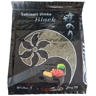 Nori Alga Marinha Yaki Sushi Black Gold Silver Importada 10 Folhas 28g - Three Foods Distribuidora