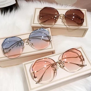 Óculos de sol femininos superdimensionados em gradiente de moda luxuosa