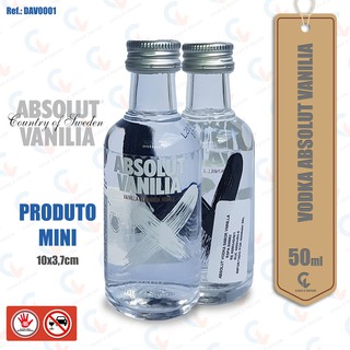 Absolut Vanilia Vodka 50ml Mini Miniatura Garrafa Original 50 ml - Degustação - Decoração - Coleção - Presente (1)