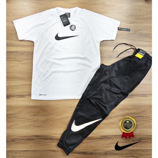 Kit Camiseta Nike Masculina Dri Fit + Calça Jogger Com Bolso e Refletivo Envio Imediato (8)