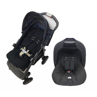 Capa forro acolchoado para aparelho bebê conforto com protetores para o cinto e mais capota solar e colchonete para carrinhos cor preto