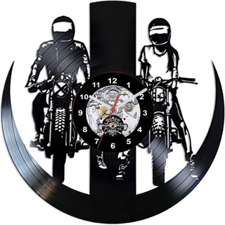 Relogio de parede Motocicleta feito em disco De Vinil - Relógio De Vinil Disco LP Motos