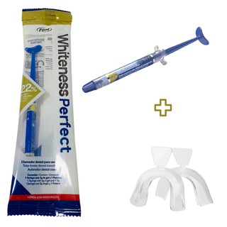 Clareamento dental whiteness perfect gel 22 + moldeira - Sistema de Clareamento FGM