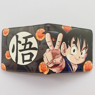 Animação Novo Dragon Ball Carteira Versão Q Son Goku Estudante Simples Personalidade Bifold Dos Homens Bolsas Curtos Titular Do Cartão (2)