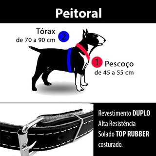 Peitoral Couro - Pitbull, Rottweiler, Bullterrier, American (5)