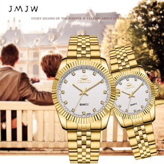 Relógios de casal masculino e feminino / Relógios luminosos à prova d'água para empresas / cor ouro Relógios de quartzo com mostrador verde / presentes para amantes (9)