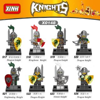 Kingdoms Knight Mini Figuras Dragão Cavaleiro Medieval / Brinquedo Infantil Lego
