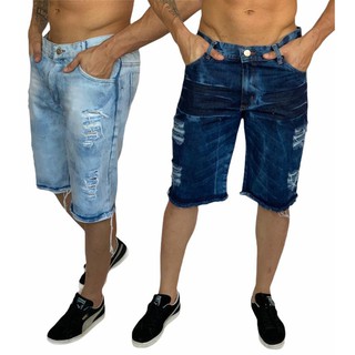 bermuda jeans masculina Clara e Escura kit com 2 baratas (Oferta)